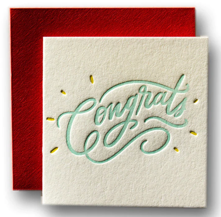 Congrats Tiny Card -- Ladyfingers Letterpress